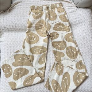 Women’s Tan Smiley Face Pants